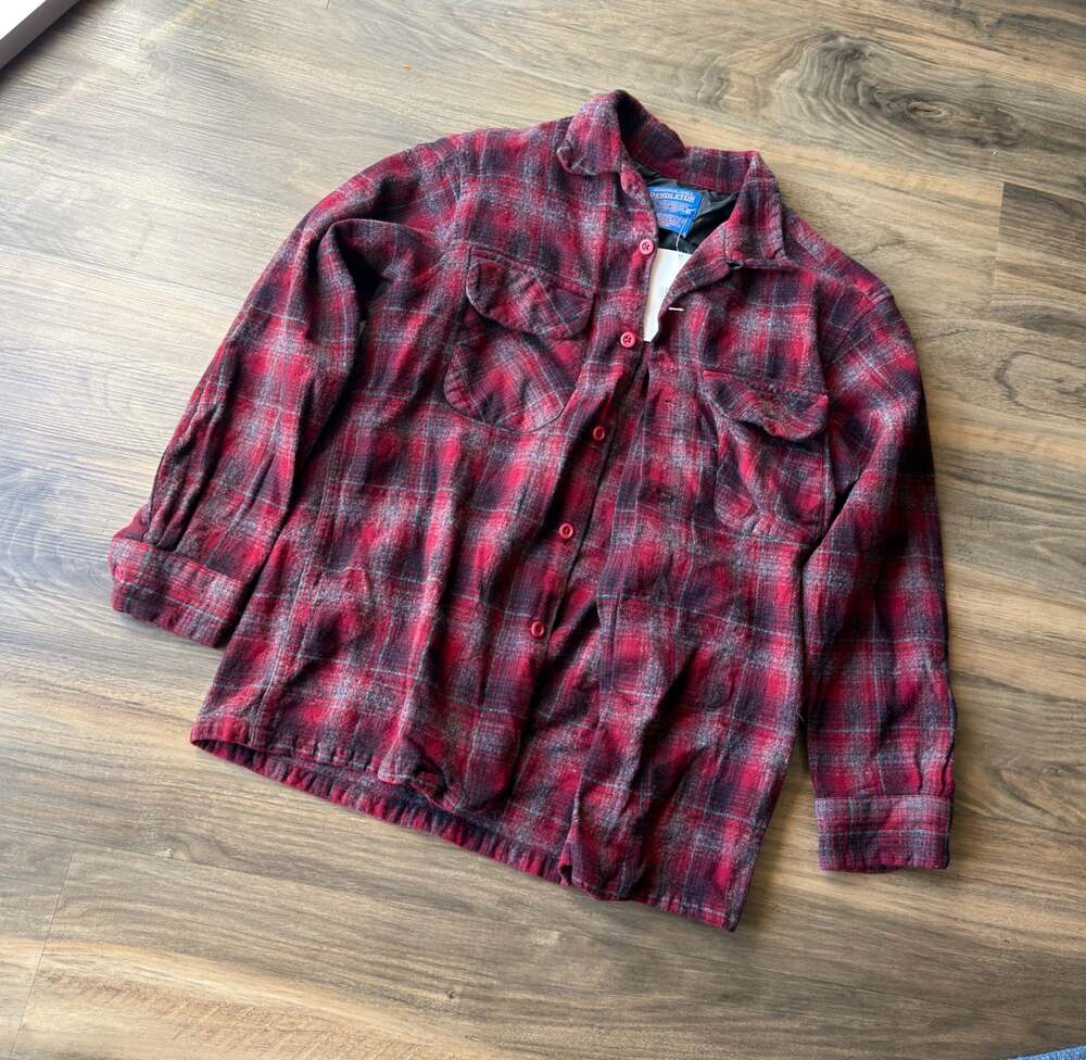 Vintage Pendleton 100% Virgin Wool Plaid Board Shirt Men